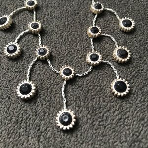 Necklace 18” black and silver